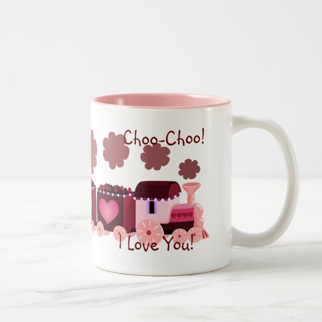 Café Em Dois Tons Caneca do trem de Choo-Choo dos namorados (Direita)