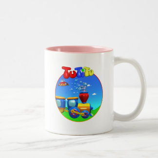 Café Em Dois Tons Caneca do trem de TuTiTu