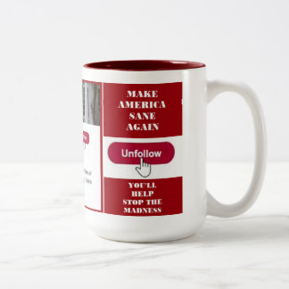 Café Em Dois Tons Caneca do Twitter do trunfo de Unfollow