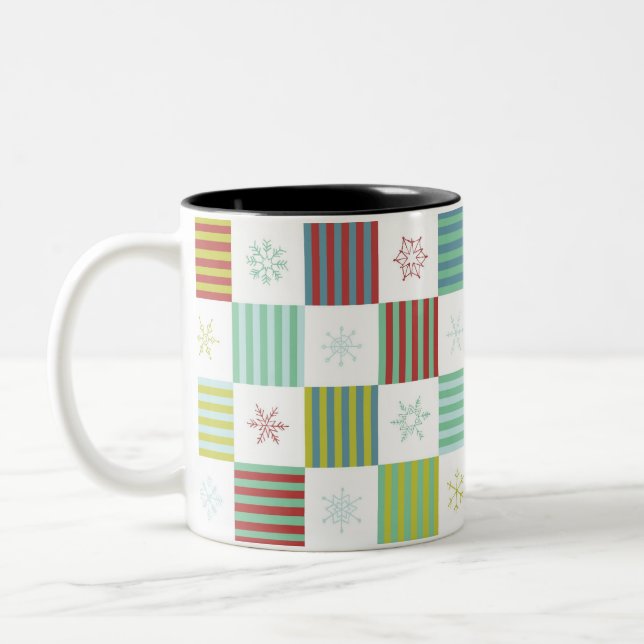 Café Em Dois Tons Caneca do Weave do floco de neve (Esquerda)
