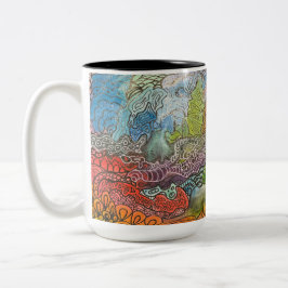 Café Em Dois Tons Caneca Doodle de Jill