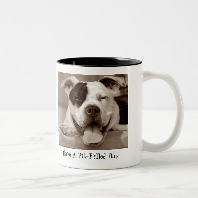 Café Em Dois Tons Caneca dos amantes de Pitbull (Direita)