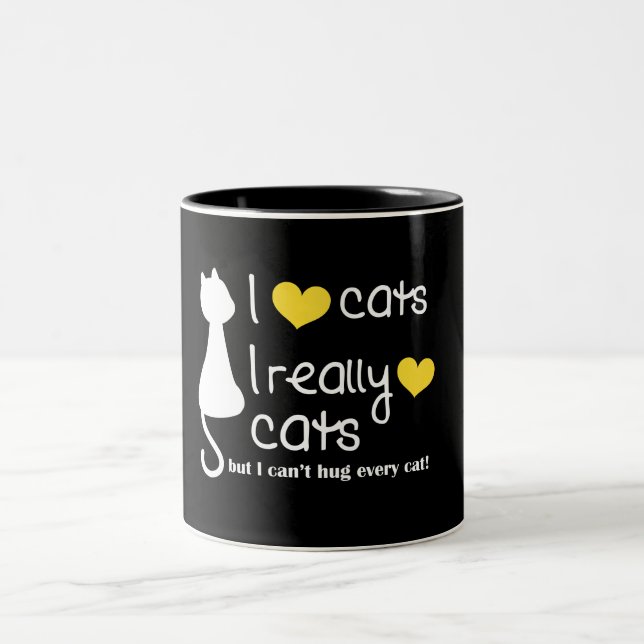 Café Em Dois Tons Caneca dos amantes do gato de Debbie (Centro)