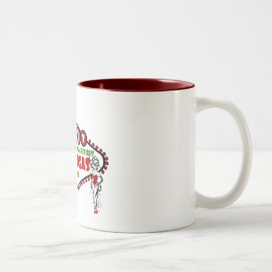 Café Em Dois Tons Caneca dos ARTISTAS de Las Vegas do Feliz Natal