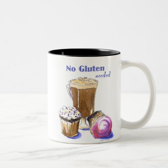 Café Em Dois Tons CANECA dos cupcakes & do Cappuccino de GF (Direita)