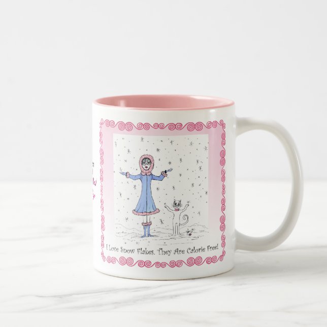 Café Em Dois Tons CANECA dos flocos de neve (Direita)