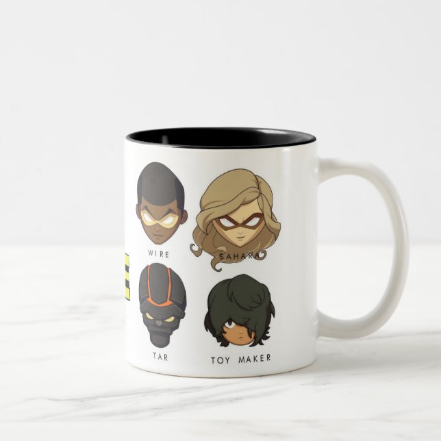 Café Em Dois Tons Caneca dos heróis de Chibi (Direita)