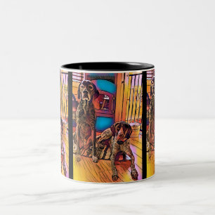 Café Em Dois Tons Caneca dos ponteiros de Shorthair do alemão mim