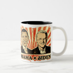 Café Em Dois Tons Caneca dos retratos de Obama Biden