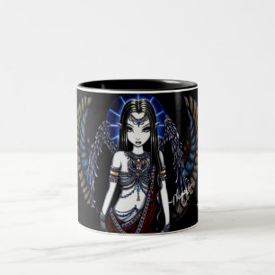 Café Em Dois Tons Caneca egípcia angélico da deusa de Nefertari