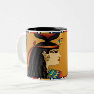 Café Em Dois Tons Caneca egípcia de Hathor da deusa