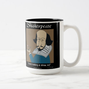 Café Em Dois Tons Caneca engraçada - caneca de Shakespeare