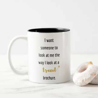 Café Em Dois Tons caneca engraçada de 325 ml das citações do viagem
