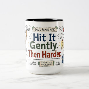 Café Em Dois Tons Caneca Engraçada de Conserto do Papai