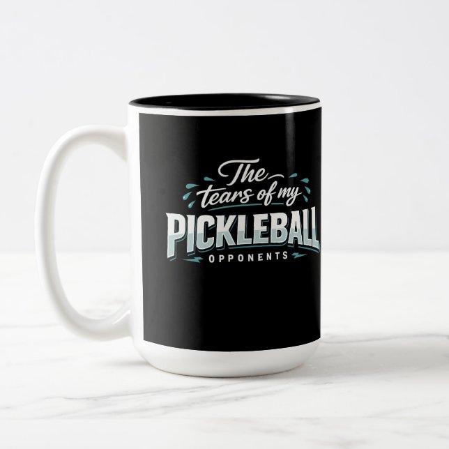 Café Em Dois Tons Caneca Engraçada de Pickleball – As Lágrimas dos M (Esquerda)