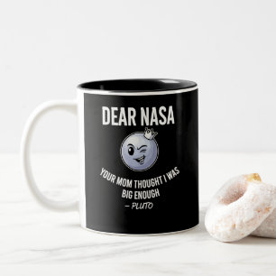 Café Em Dois Tons Caneca Engraçada de Plutão com Piada de Espaço Sar