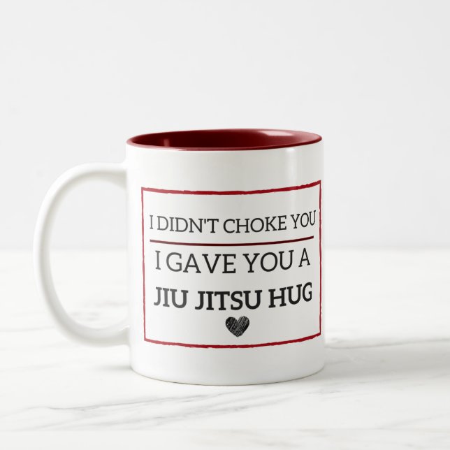 Café Em Dois Tons Caneca engraçada do abraço de Jiu Jitsu (Esquerda)