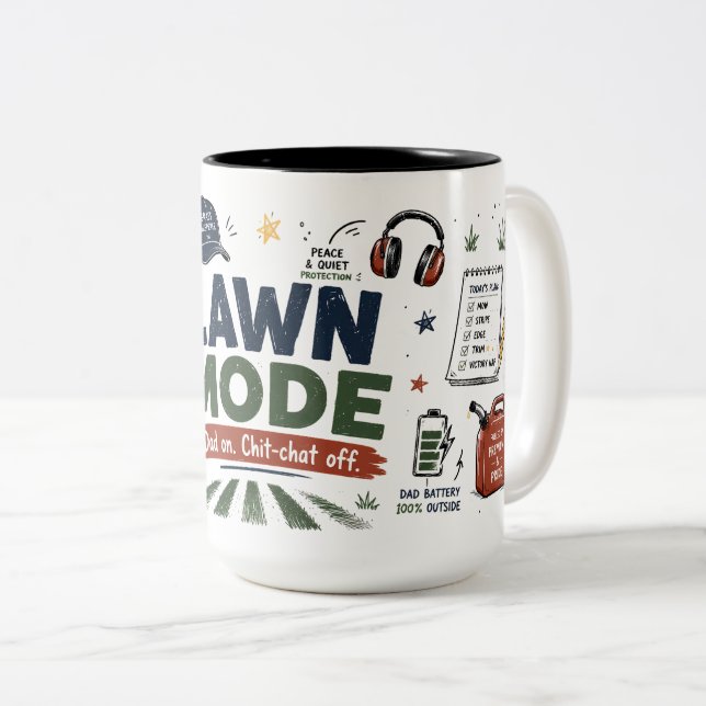 Café Em Dois Tons Caneca Engraçada Papai no Modo Jardim, Conversa De (Frente Esquerda)