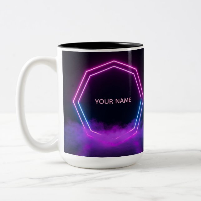 Café Em Dois Tons Caneca estética personalizável de Synthwave (Esquerda)