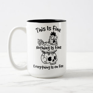 Café Em Dois Tons Caneca Estilosa de Duas Cores Humor de Galinha Fer