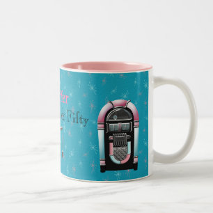 Café Em Dois Tons Caneca fabulosa do aniversário de cinqüênta
