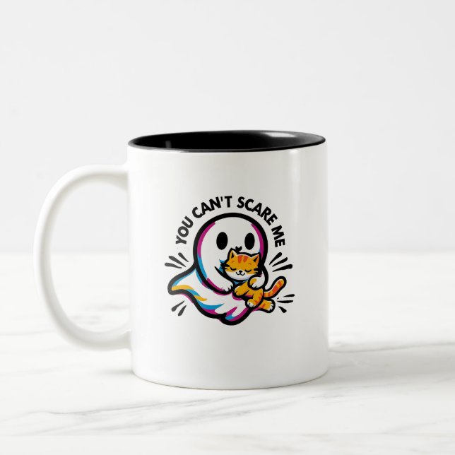 Café Em Dois Tons Caneca Fantasiosa de Halloween com Fantasma Amigáv (Esquerda)