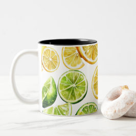 Café Em Dois Tons Caneca Fatias de Limão: Decoração de Cozinha Cítri