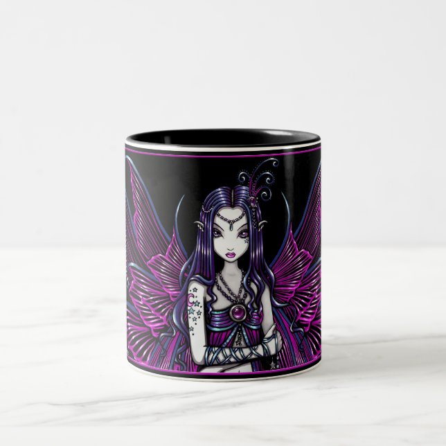 Café Em Dois Tons Caneca feericamente celestial do rosa quente de (Centro)