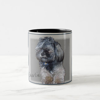 Café Em Dois Tons Caneca feita sob encomenda do retrato do animal de