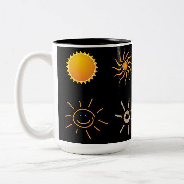 Café Em Dois Tons caneca feita sob encomenda espectacular solar de (Esquerda)