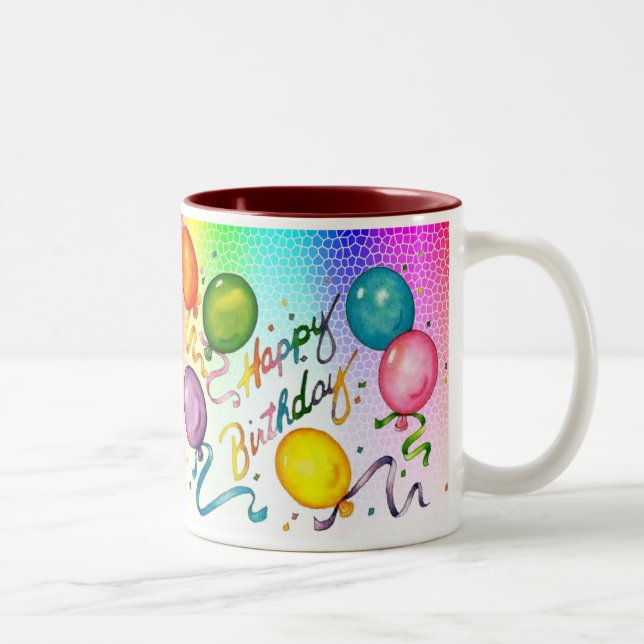 Café Em Dois Tons Caneca feliz da festa de aniversário (Direita)