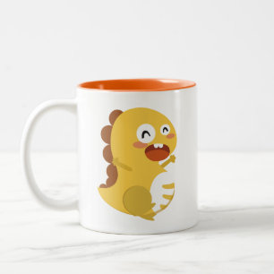 Café Em Dois Tons Caneca feliz de VIPKID Dino
