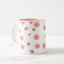 Café Em Dois Tons Caneca Flor de Cerejeira Rosa