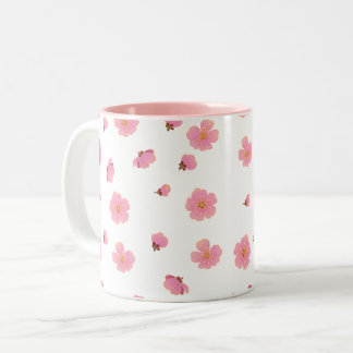 Café Em Dois Tons Caneca Flor de Cerejeira Rosa