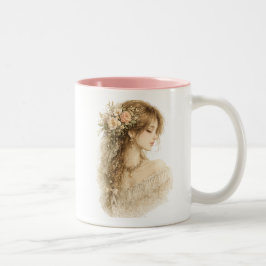 Café Em Dois Tons Caneca Floral de Perfil Botânico