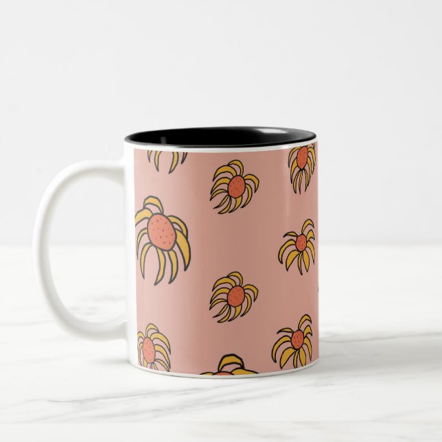 Café Em Dois Tons Caneca floral de primavera e verão Flying Daisies (Esquerda)