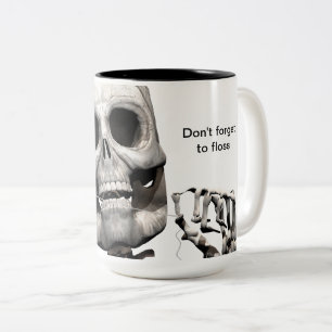 Café Em Dois Tons Caneca flossing de esqueleto