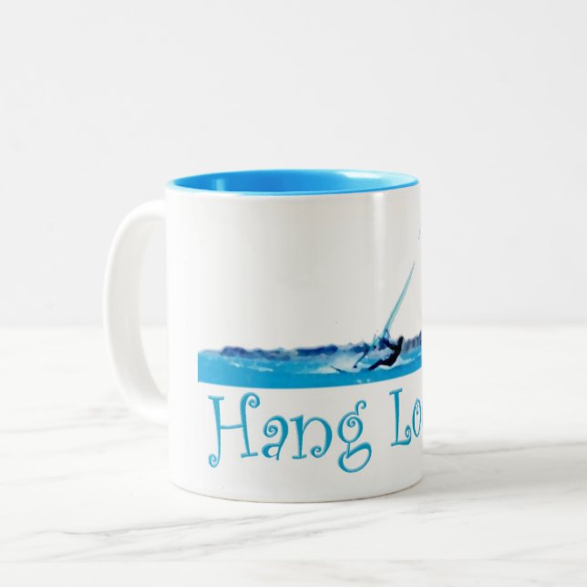 Café Em Dois Tons Caneca fraca de Winsurfing do cair (Frente Esquerda)