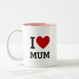 Café Em Dois Tons Caneca Gráfica Coração Eu Amo Mamãe Presente de Mã