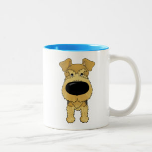 Café Em Dois Tons Caneca grande customizável de Airedale Terrier do