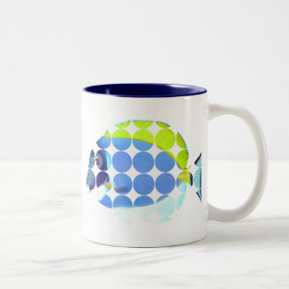 Café Em Dois Tons Caneca grande da foto do ponto de Tang do azul de