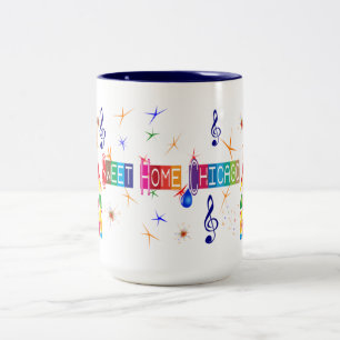 Café Em Dois Tons Caneca Home doce dos azuis de Chicago