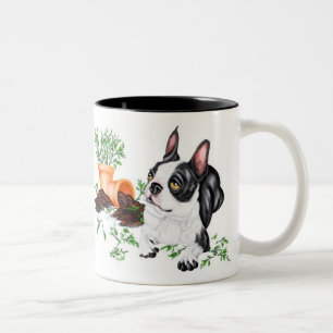 Café Em Dois Tons Caneca impertinente do filhote de cachorro de