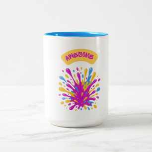 Café Em Dois Tons Caneca Incrível com Salpico de Tinta Colorida