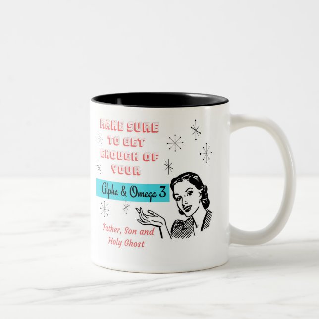 Café Em Dois Tons Caneca insolente de Jesus dos anos 50 retros (Direita)