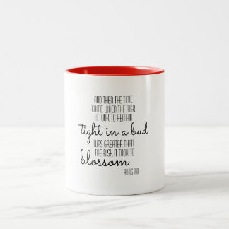 Café Em Dois Tons Caneca inspirada das citações de Anais Nin