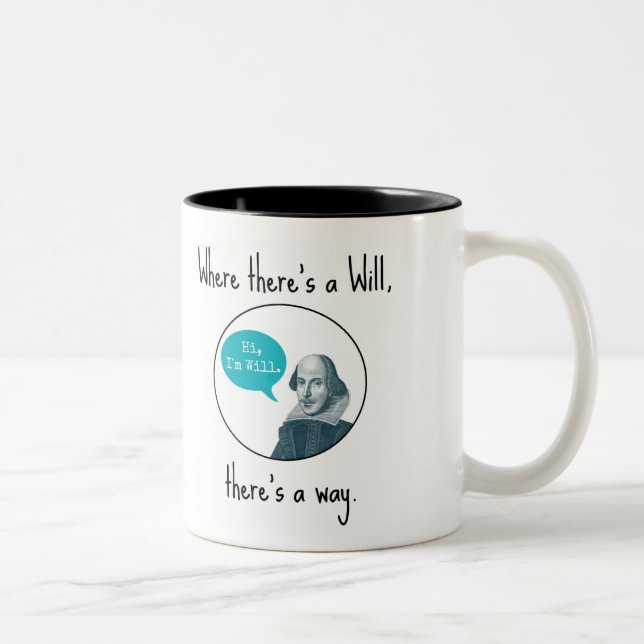 Café Em Dois Tons Caneca inspirador engraçada de Punny William (Direita)