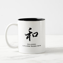 Café Em Dois Tons Caneca japonesa das artes da espada de Oklahoma