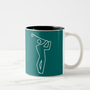 Café Em Dois Tons Caneca - jogador de golfe