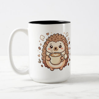 Café Em Dois Tons Caneca Kawaii de Duas Cores de Ouriço Fofo